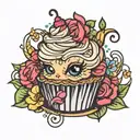 cupcake tattoo design idea