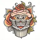 cupcake tattoo design idea