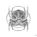 aurelius stoic cobra triangle tattoo design idea