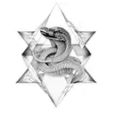 aurelius stoic cobra triangle tattoo design idea