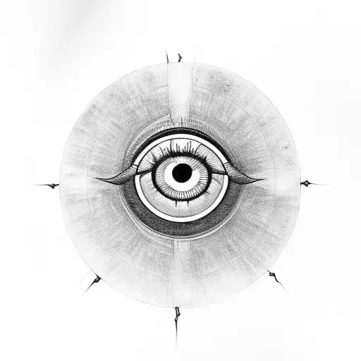 A minimalist representation of the Eye of Sauron from Lord of the Rings tattoo design idea
