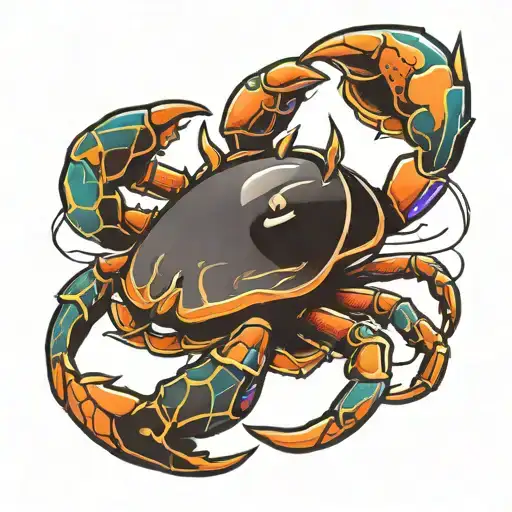 cancer crab tattoo design idea