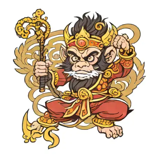 Samuri Monkey King tattoo design idea
