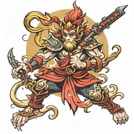 Samuri Monkey King tattoo design idea