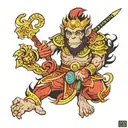 Samuri Monkey King tattoo design idea