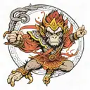 Samuri Monkey King tattoo design idea