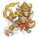 Samuri Monkey King tattoo design idea