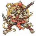 Samuri Monkey King tattoo design idea