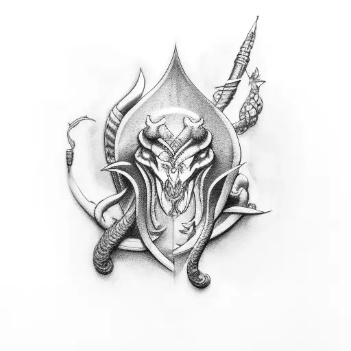 baculus with semper fi prhase tattoo design idea