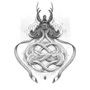 semper fideos phrase surrounded by a jesus baculus tattoo design idea