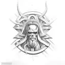 semper fideos phrase surrounded by a jesus baculus tattoo design idea