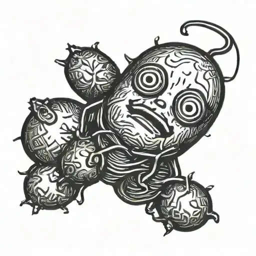 tiny potato person tattoo design idea