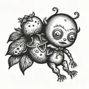 tiny potato person tattoo design idea