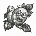 tiny potato person tattoo design idea