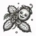 tiny potato person tattoo design idea