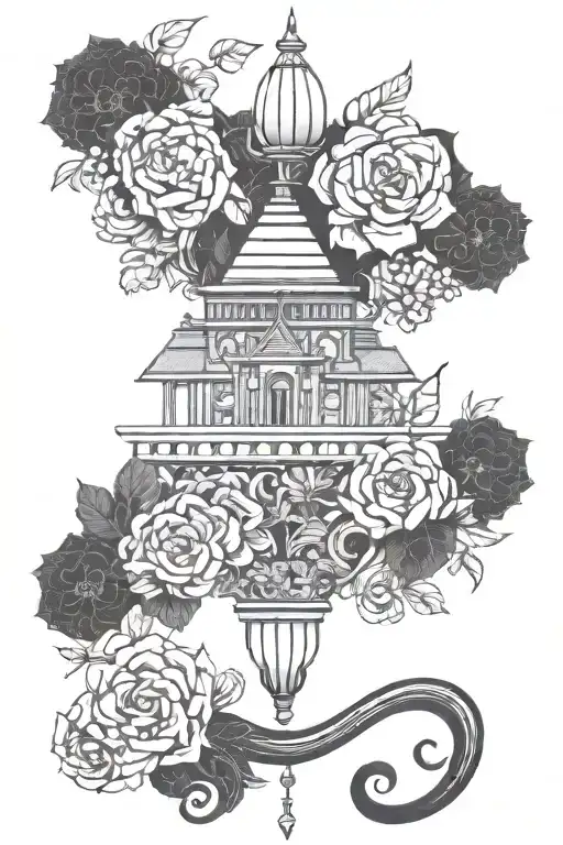 hanging garden of babylon tattoo design idea
