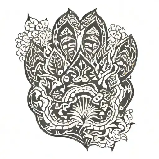 bear paw quilt block tattoo design idea