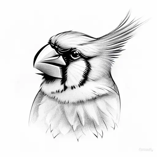 Cardinal with two guns tattoo design idea