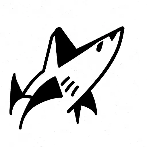 bulldog with shark fin tattoo design idea