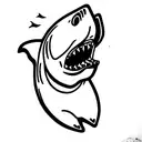 bulldog with shark fin tattoo design idea