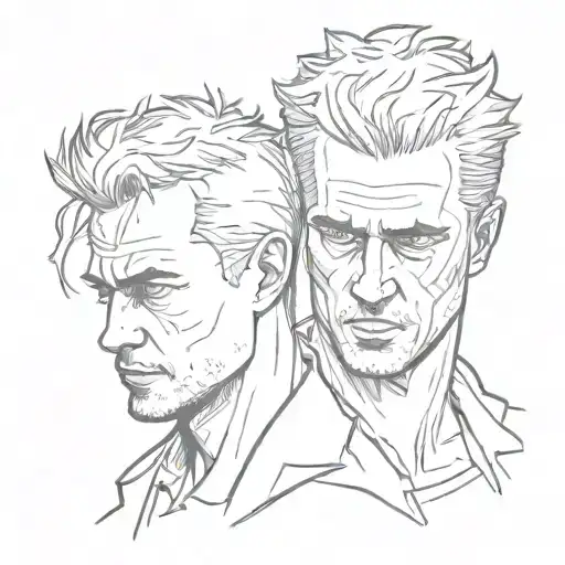 fight club half head   tattoo design idea