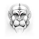 hanuman ji face half and half side hanuman chalisa tattoo design idea