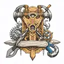 woodworking tools tattoo design idea