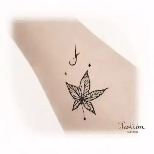 seashell and peter pan north star tattoo design idea