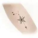 seashell and peter pan north star tattoo design idea