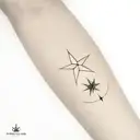 seashell and peter pan north star tattoo design idea