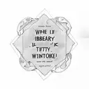 A library with philosophical quotes incorporated in the shelves tattoo design idea