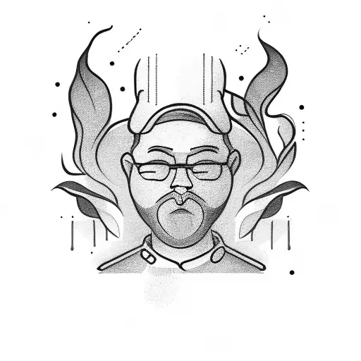minimalist chef life tattoo design idea
