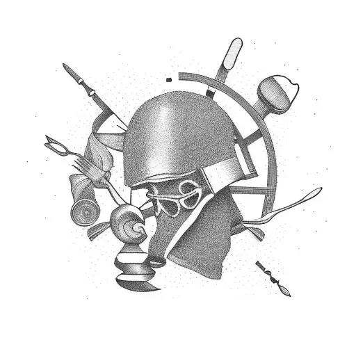 minimalist chef life tattoo  tattoo design idea