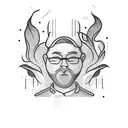 minimalist chef life tattoo design idea