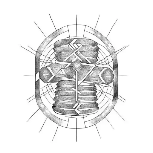 Nordic runes pattern for complete arm related to strength, wisdom and balance tattoo design idea