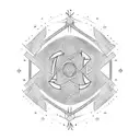 Nordic runes pattern for complete arm related to strength, wisdom and balance tattoo design idea