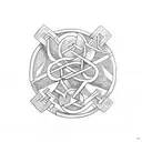 Nordic runes pattern for complete arm related to strength, wisdom and balance tattoo design idea