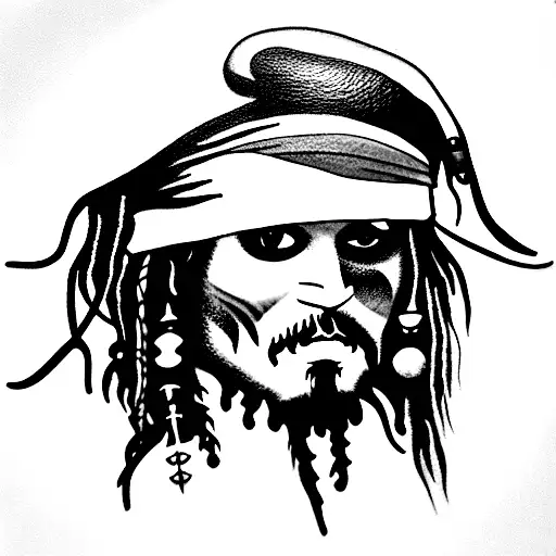 captian jack sparrow tattoo design idea