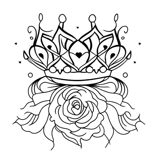 floral princess crown  tattoo design idea