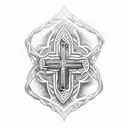 Orthodox crosses tattoo design idea