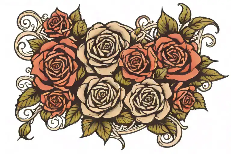 celtic knot and roses tattoo design idea