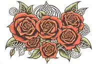 celtic knot and roses tattoo design idea