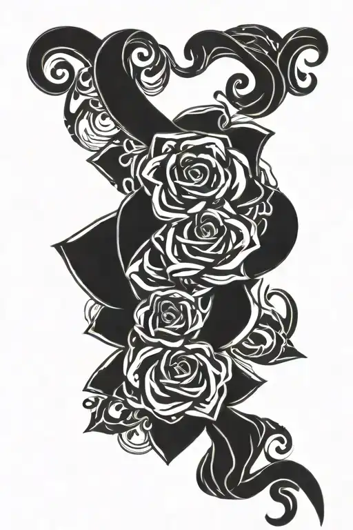 script font intertwined tattoo design idea