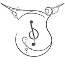 semicolon, moon and safety pin tattoo design idea