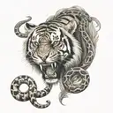 tiger and snake tattoo design idea
