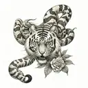 tiger and snake tattoo design idea