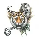 tiger and snake tattoo design idea