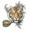 tiger and snake tattoo design idea