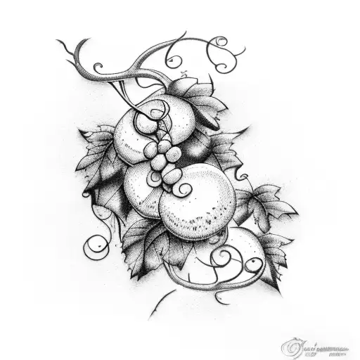 grape vine tattoo design idea