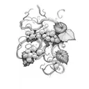 grape vine tattoo design idea